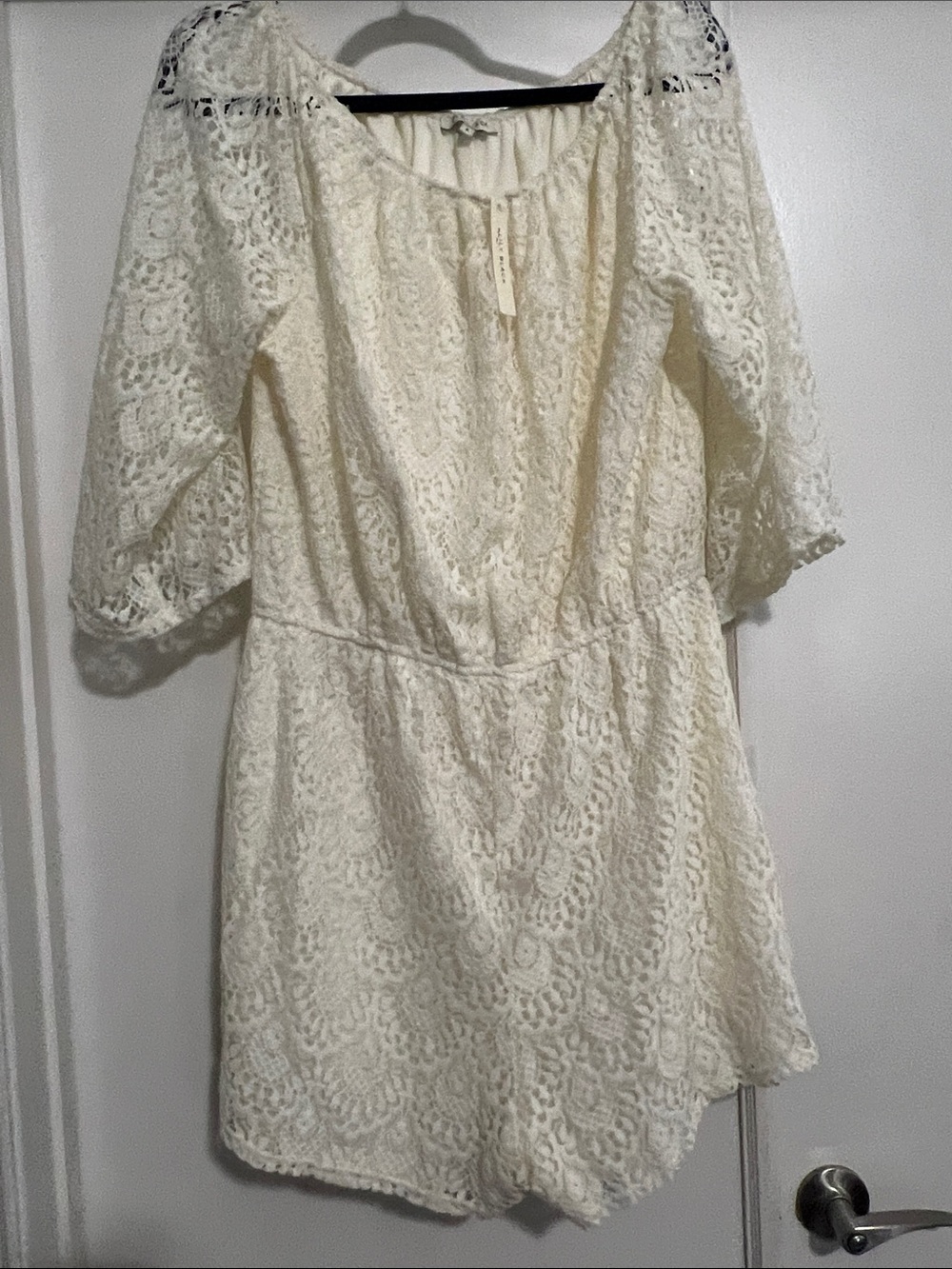 Cream Lace Mini Romper